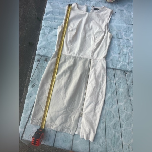 Cynthia Stefee Colorblock Linen Blend Tank Shift Dress White & Mint Size 4 - Picture 4 of 6